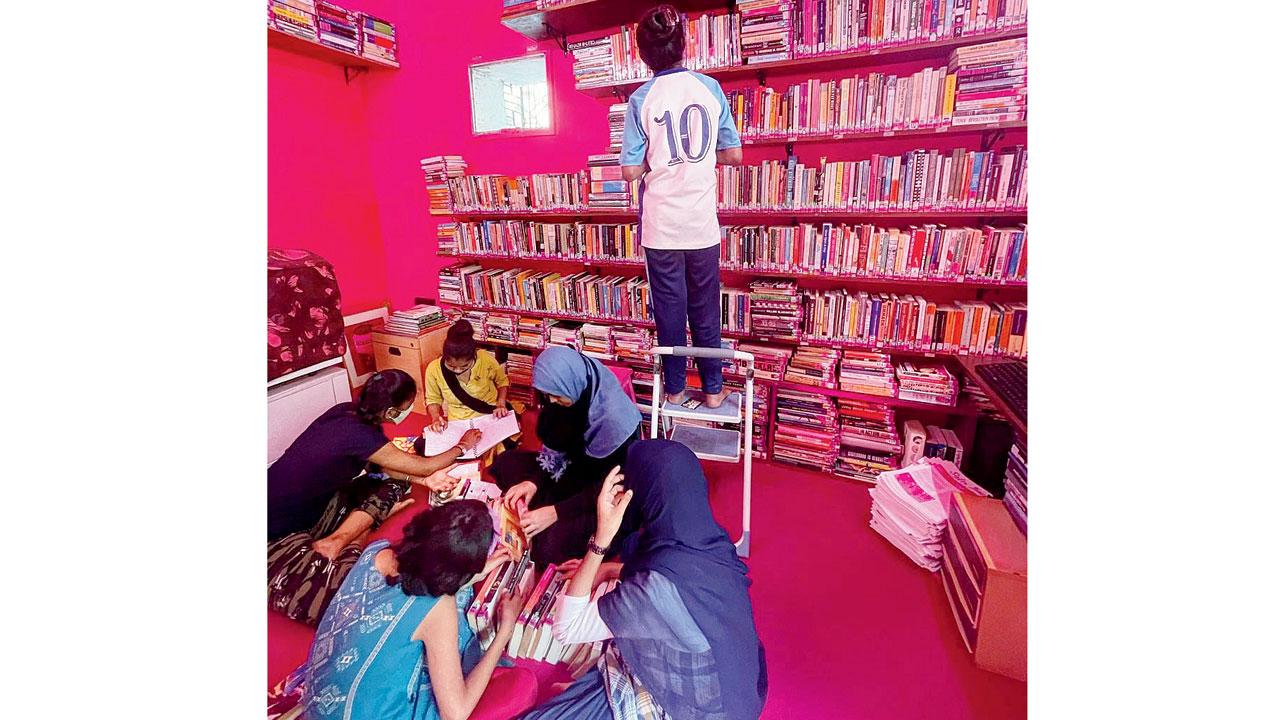 The pink interiors of Sister Library