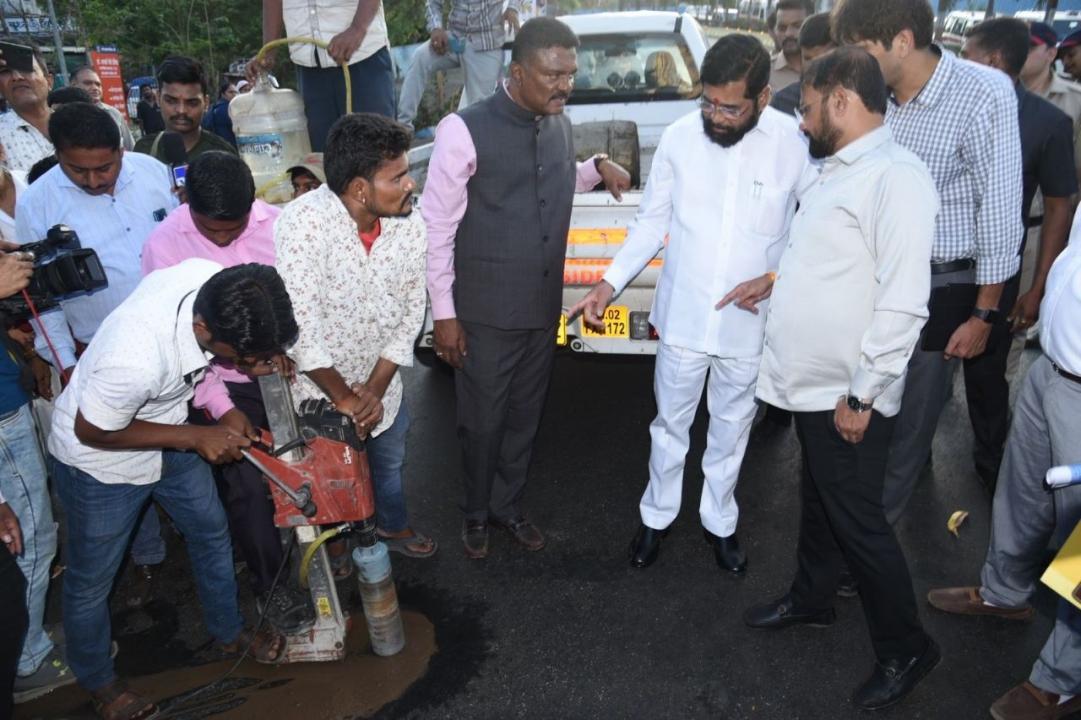 In Photos: Maha CM inspects pre-monsoon and road repairing works in Thane