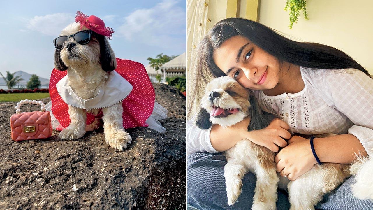 Nifty loves to try new dog-proof recipes; (right) with Simran Punjabi 