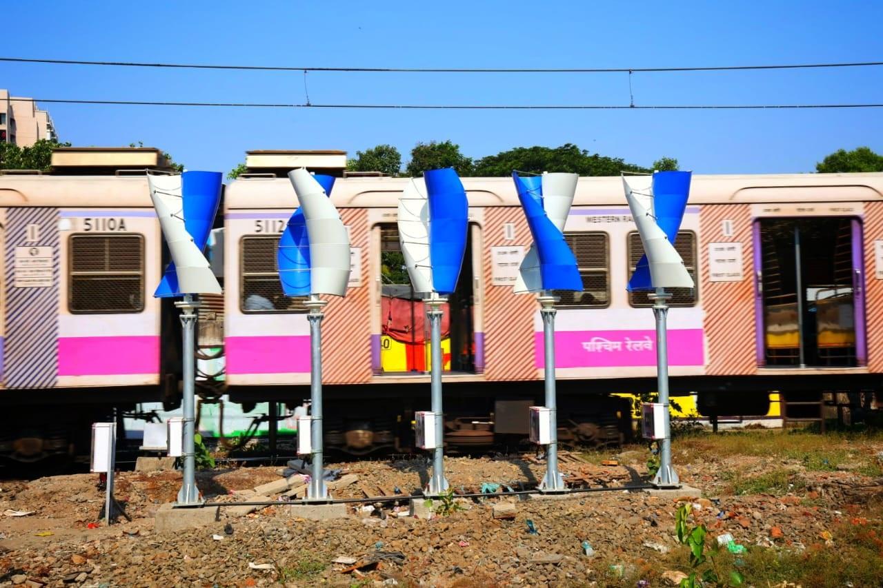 The railways has strategically installed wind turbines along the tracks, utilising the gusts of wind generated by the trains to rotate the blades and convert wind energy into electricity