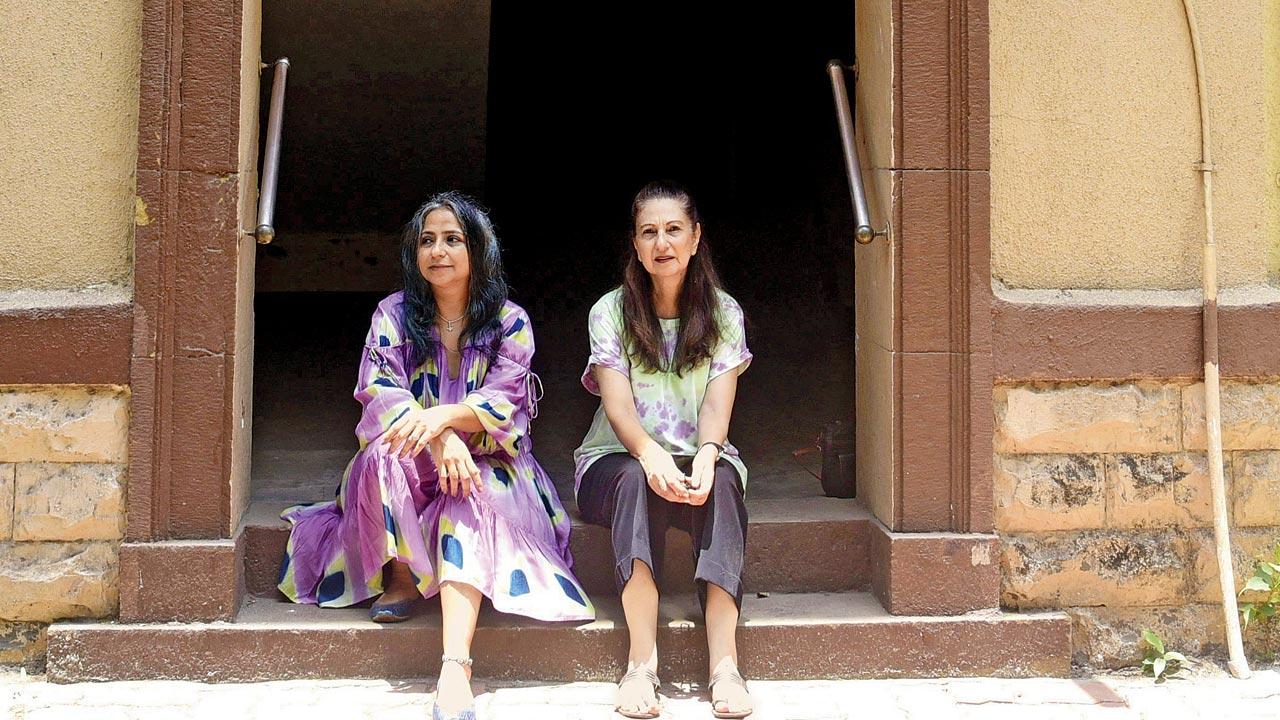 Dadar Parsi Colony residents Kayomi Engineer (left) and Dilly Dalal say joining the neighbourhood WhatsApp group has made them aware of the work that needs to be done in the area. Pic/Atul Kamble