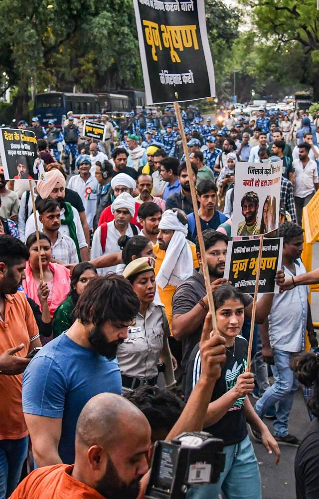 They are demanding the arrest of Brij Bhushan for allegedly sexually harassing women grapplers, including a minor.