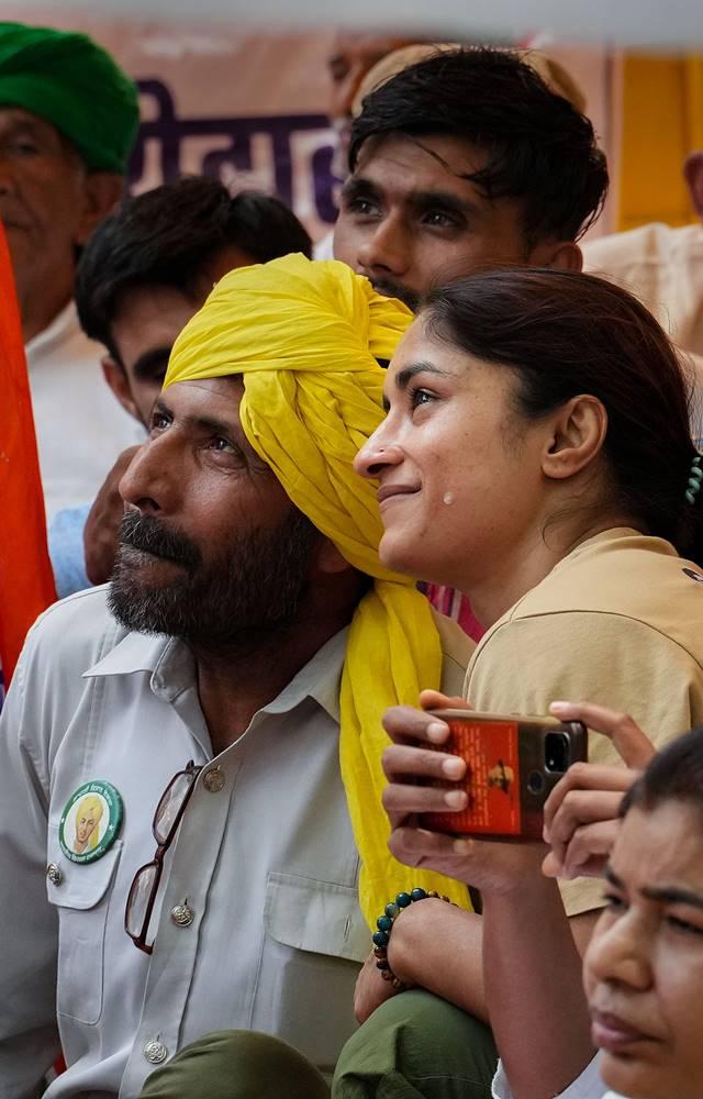 India`s top wrestlers Olympic medallists Bajrang Punia, Sakshi Malik and Asian Games gold medallist Vinesh Phogat among others are protesting at Jantar Mantar.