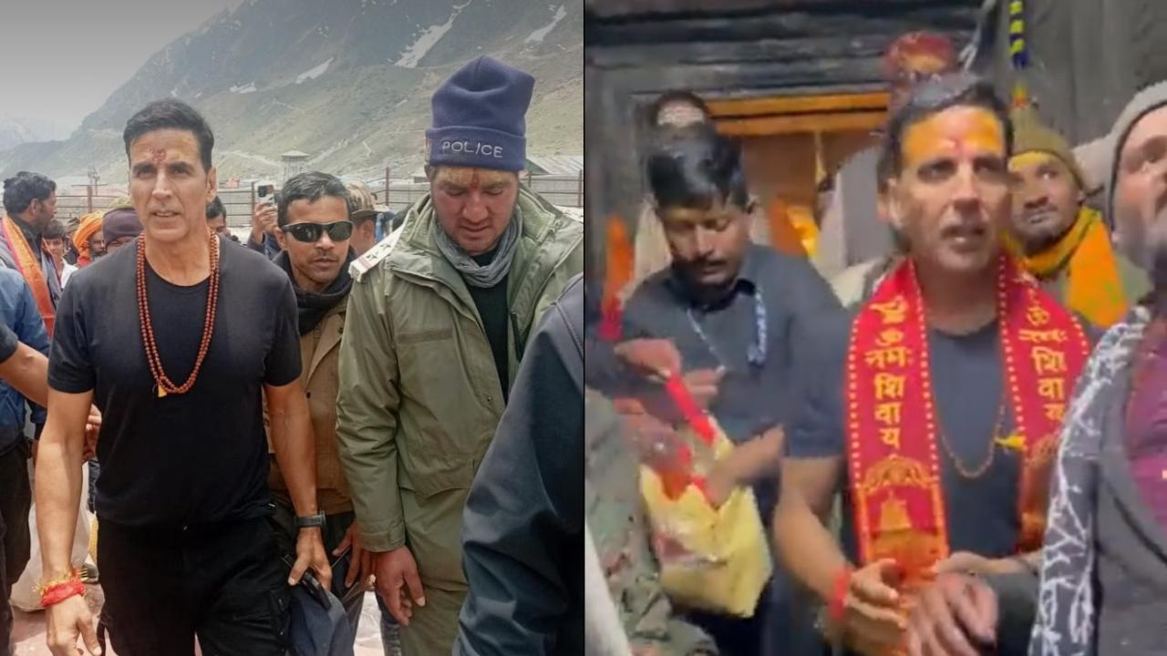 Akshay Kumar visits Kedarnath Temple with tight security; greets fans