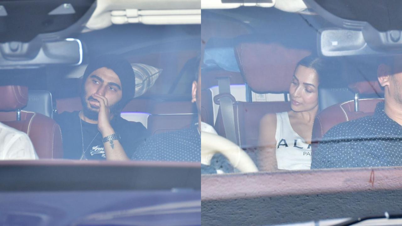 Arjun Kapoor was seen wearing black, and Malaika Arora was sporting a sleeveless white tee. Bollywood couple are mostly seen in contrasting colours for the dinner outing.
 