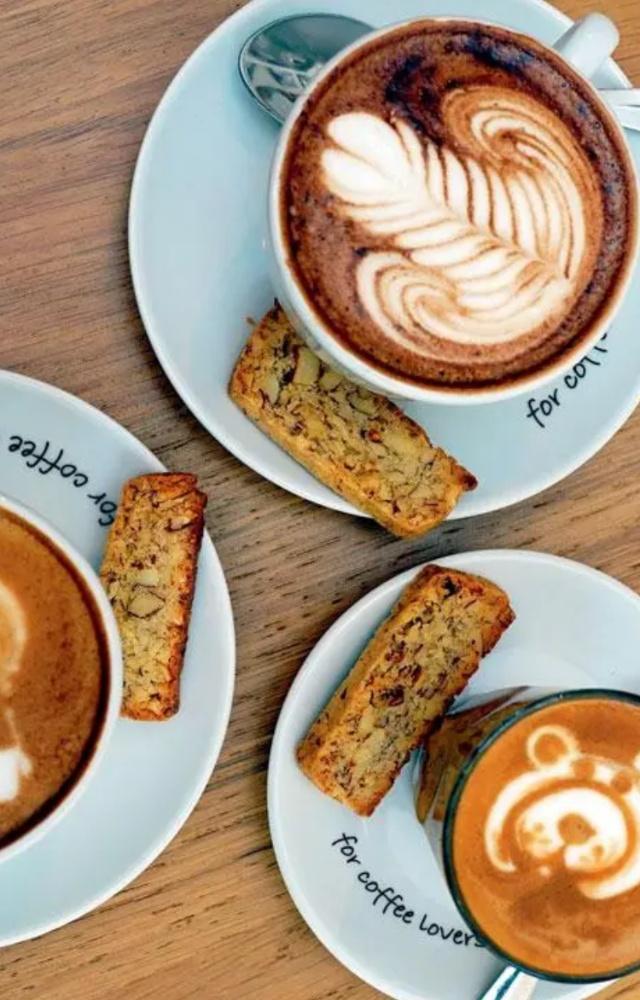 The menu focuses on coffee and coffee pairings. There are a diverse range of brews, sampled from different beans