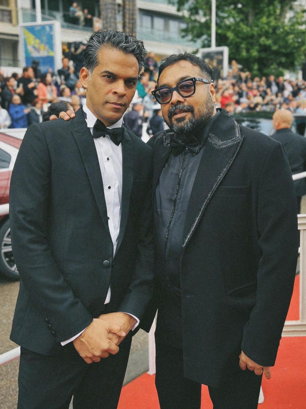 Bollywood director Anurag Kashyap arrived in style at the 76th Cannes Film Festival with his filmmaker friend Vikramaditya Motwane. Twinning in tuxedos, Anurag and Vikramaditya were all smiles as they posed for photos together on the red carpet. While Kashyap is attending the prestigious event for the premiere of his upcoming project 'Kennedy', his good friend Motwane has joined to show his support at the premiere. 