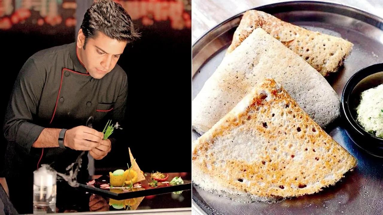 Kunal KapoorFor Chef Kapoor, a multigrain dosa is a healthy comfort food. This dosa with moong dal, chana dal, urad, jowar, bajra, methi dana and rice, is a good meal. The ingredients for making a meal like a multi-grain dosa offer multiple benefits. Rice is a good carbohydrate, and moong dal is low in fat, and has high protein content. It is rich in dietary fibre, essential minerals like potassium, magnesium, and iron, and vitamins like folate and B6. Besides, fermentation improves gut health, makes the food rich in essential amino acids, antioxidants, and dietary fibre, and increases absorption of nutrients like vitamin B, iron and zinc.