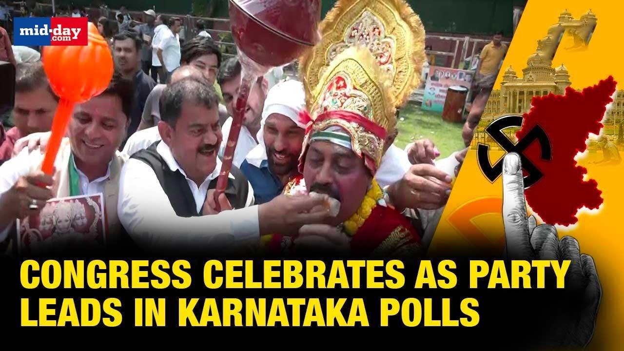 Karnataka Elections 2023: Cong Workers Celebrate As The Party Leads In 118 Seats