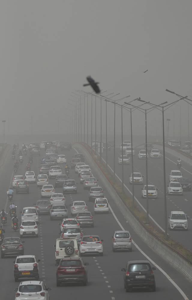 Delhi battles hazardous air pollution as smog engulfs the city, triggering health concerns.