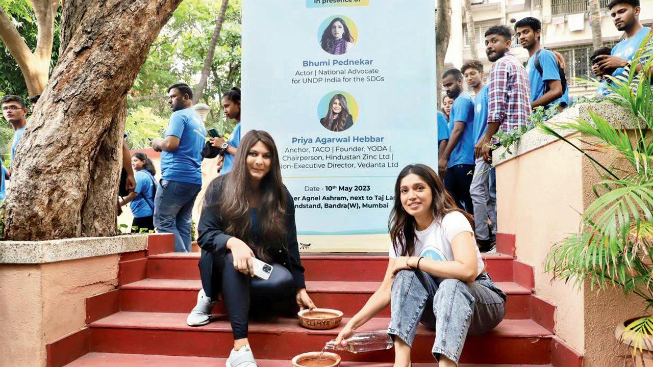 Bhumi Pednekar (right) at the event