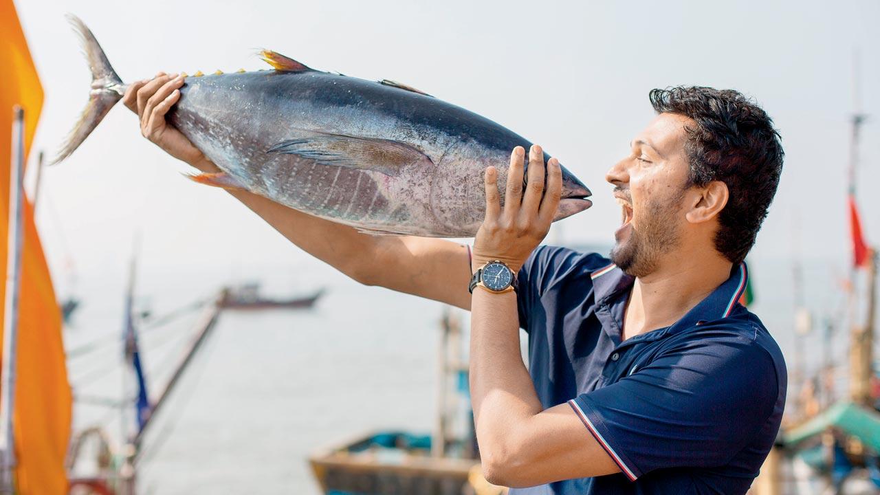 Ganesh Nakhawa with a yellowfin tuna