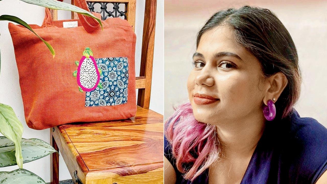 A bag from Sui Kapda Baagan; (right) Anuradha Bhaumick