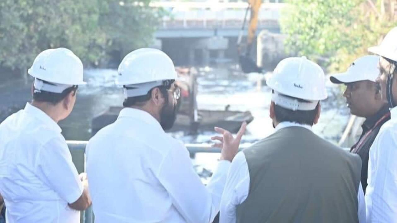 CM Shinde also visited the under-construction Gokhale Bridge over the railway tracks in Andheri and asked officials to ensure it is thrown open for public use by Diwali this year
