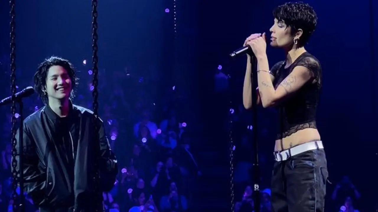 BTS rapper Min Yoongi aka Suga surprised fans during the Los Angeles leg of his 'Agust D Tour-D Day' world tour by teaming up with American singer-songwriter Halsey. The collaboration took place on the final day of Suga's three-day concert at Kia Forum. Read full story here