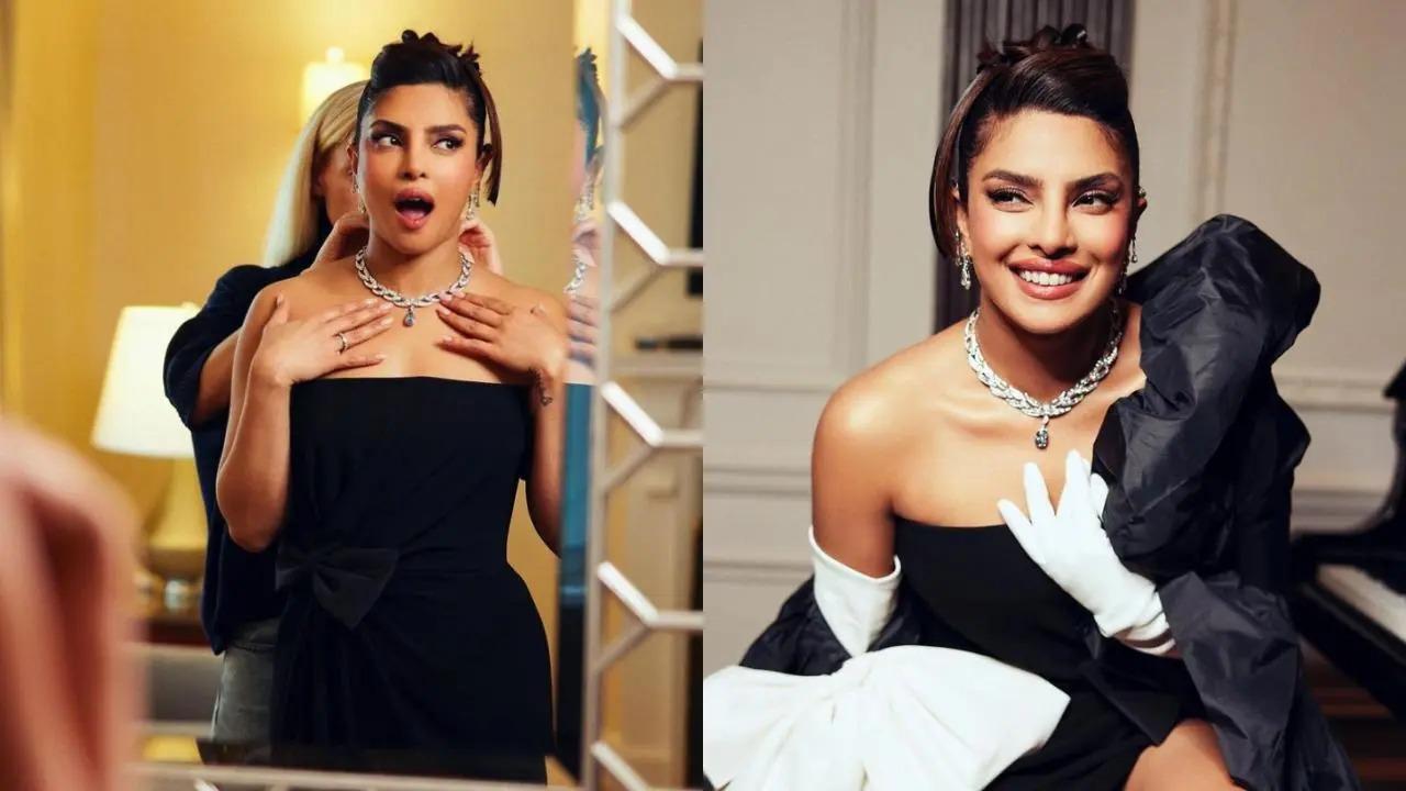Actress Priyanka Chopra twinned with husband Nick Jonas as they walked the Met Gala carpet in New York on May 1. The couple were seen in a black-and-white outfit. Priyanka complemented her outfit with a gorgeous diamond necklace by Bulgari, the picture of which she also shared on her Instagram stories. Read full story here