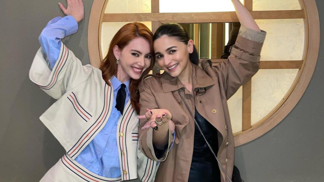 Alia Bhatt strikes a pose with Thai superstar Davikah Hoorne in Seoul