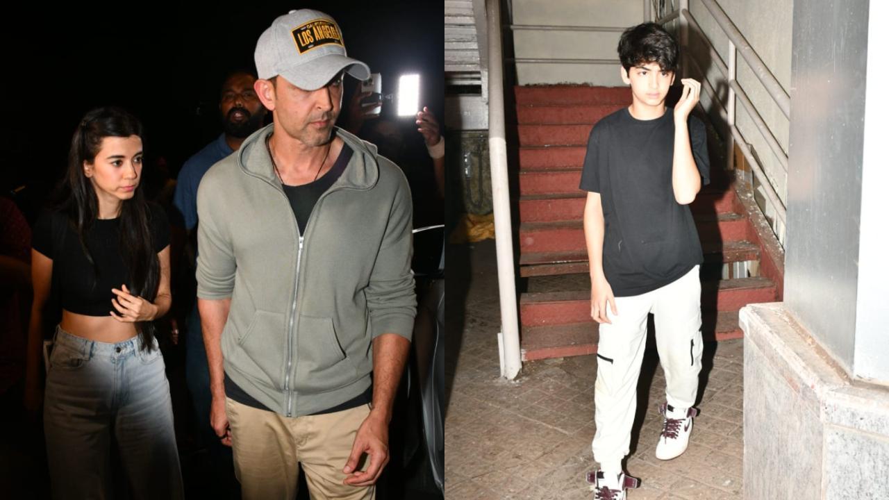 Hrithik Roshan, Saba Azad spotted at movie night with his younger son Hridhaan