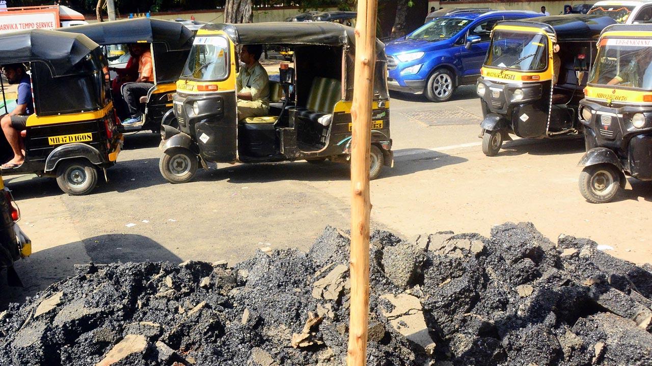 After: The BMC removed the speed breaker near HP Petrol Pump Excel Service Station at JVPD Scheme, on Saturday. Pic/Satej Sinde