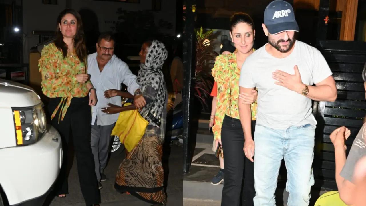 On Saturday night, Kareena Kapoor and Saif Ali Khan stepped out for a dinner date in the city. Both actors enjoy a massive fan following and often get mobbed in public places. Last night, as Kareena got off the car and made her way to the restaurant she was taken aback by women who wanted to touch her hands. Kareena politely refused but smiled and waved at the lady before walking away. Read full story here