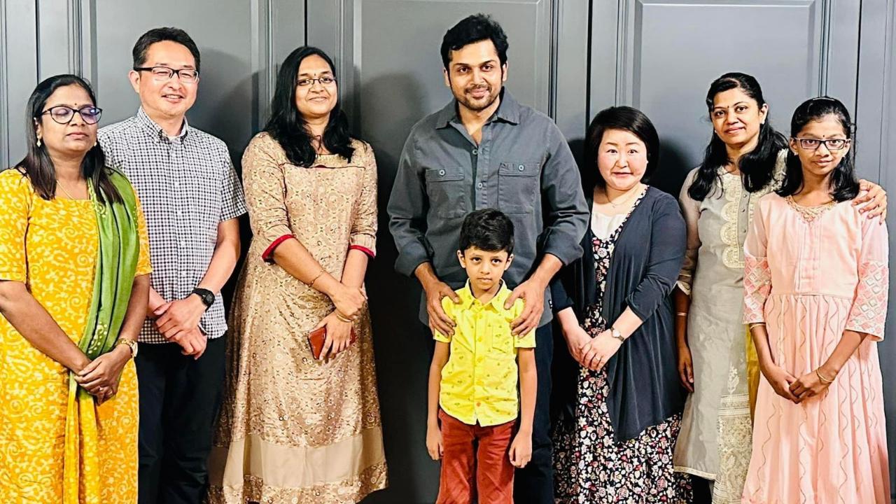 Fans of star Karthi flew down from Japan to see his latest release 'Ponniyin Selvan 2' with Tamil audience. However, the large-hearted actor welcomed them home to interact with them. Having learnt from their visit, Karthi took out time to meet and interact with them. Pictures of the actor with his 