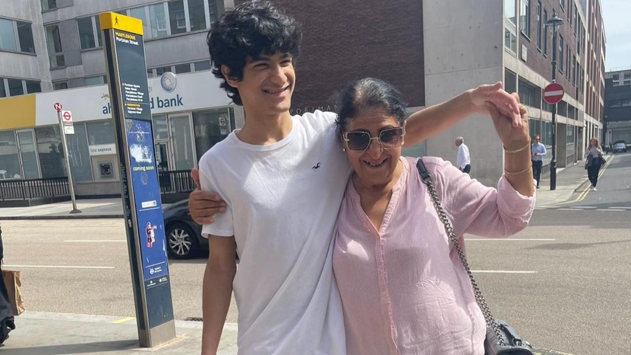 Maheep's mother, Namita Sandhu, is with Jahaan Kapoor, posing for the picture. It looks like they are on vacation.