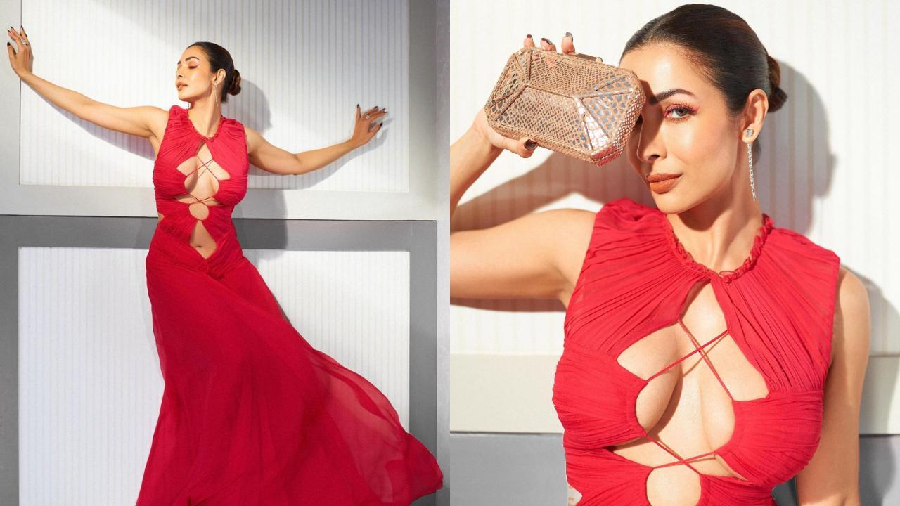 IN PICS: Malaika Arora sets temperature soaring in fiery red cut-out gown