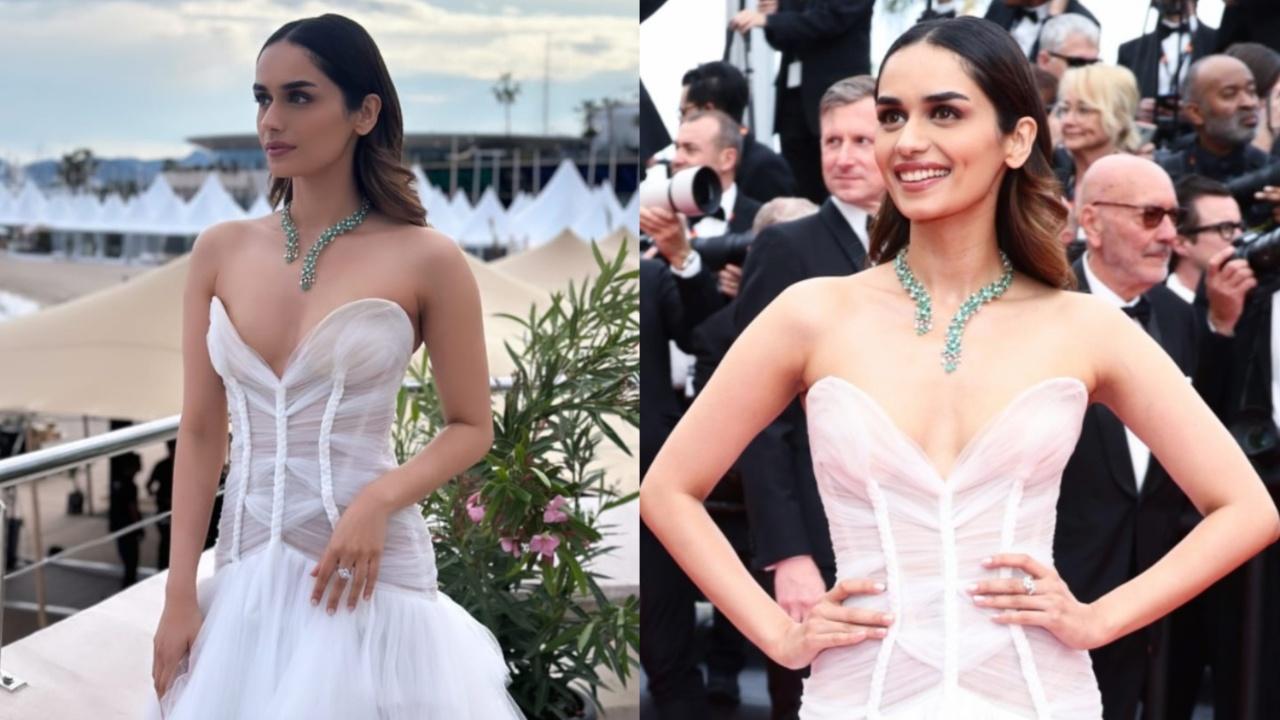 Manushi ChhillarAnother debutant at Cannes 2023, our Miss World has got her fashion game going strong. She walked down the red carpet looking Cinderella-like in her dreamy white gown by Fovari couture. The piece was intricately draped with hundred layers of Italian silk tulle which was pleated by hand. Chhillar paired it up with a suspended green-stone necklace. Photo Courtesy: Instagram/Sheefa J Gilani (stylist, Manushi Chhillar for Cannes 2023)