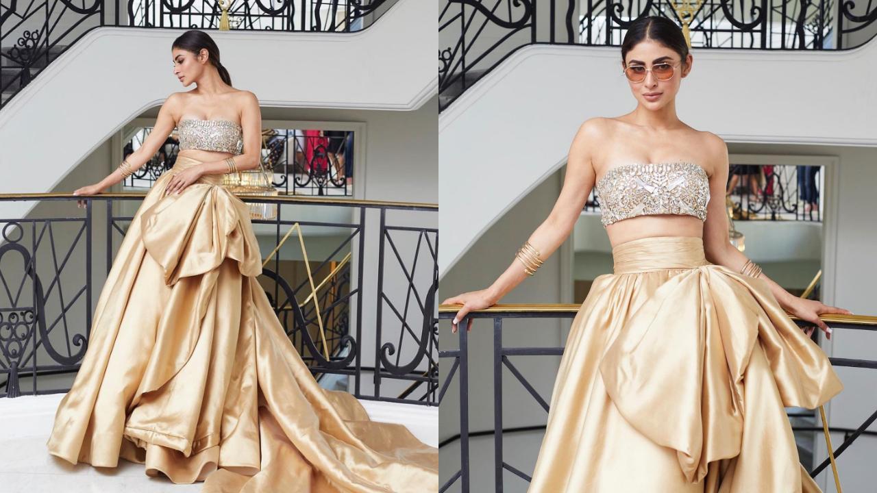Mouni Roy Fucking Video - Cannes 2023: Mouni Roy shines in a golden attire for her second look