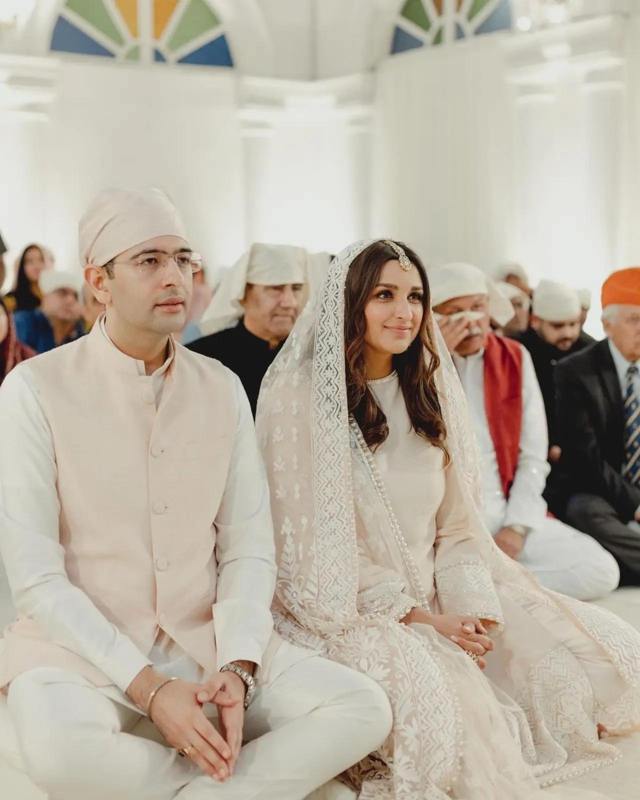 Parineeti Chopra and Raghav Chadha dropped pictures from their traditional engagement ceremony. However, this picture of a teary-eyed Chopra father caught the attention of the netizens. View all pics here