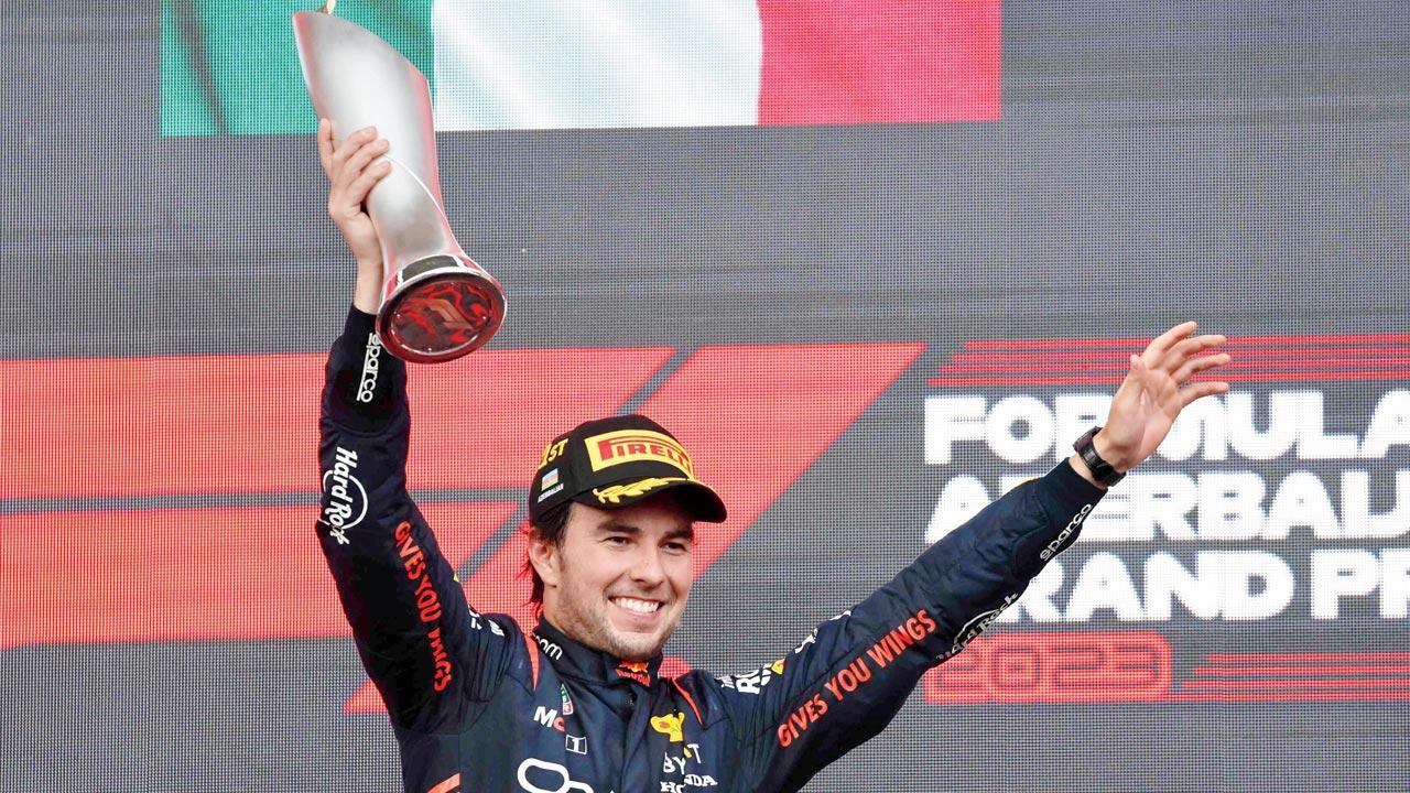 Red Bull’s Sergio Perez pips teammate Max Verstappen to win Azerbaijan GP