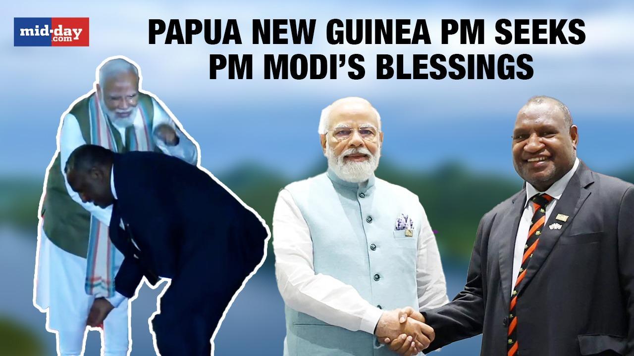 PM Modi receives unique welcome in Papua New Guinea, PM Marape seeks blessings