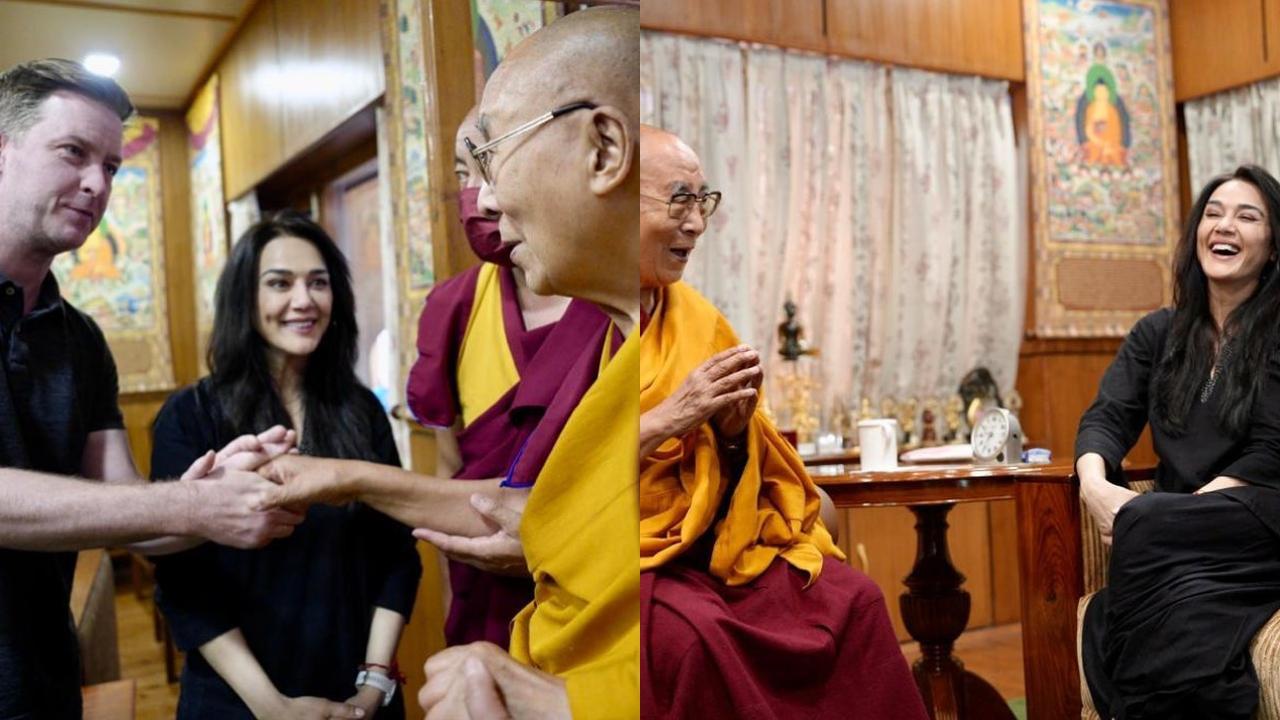 Preity Zinta, Gene Goodenough meet Dalai Lama in Dharamshala after Punjab Kings 