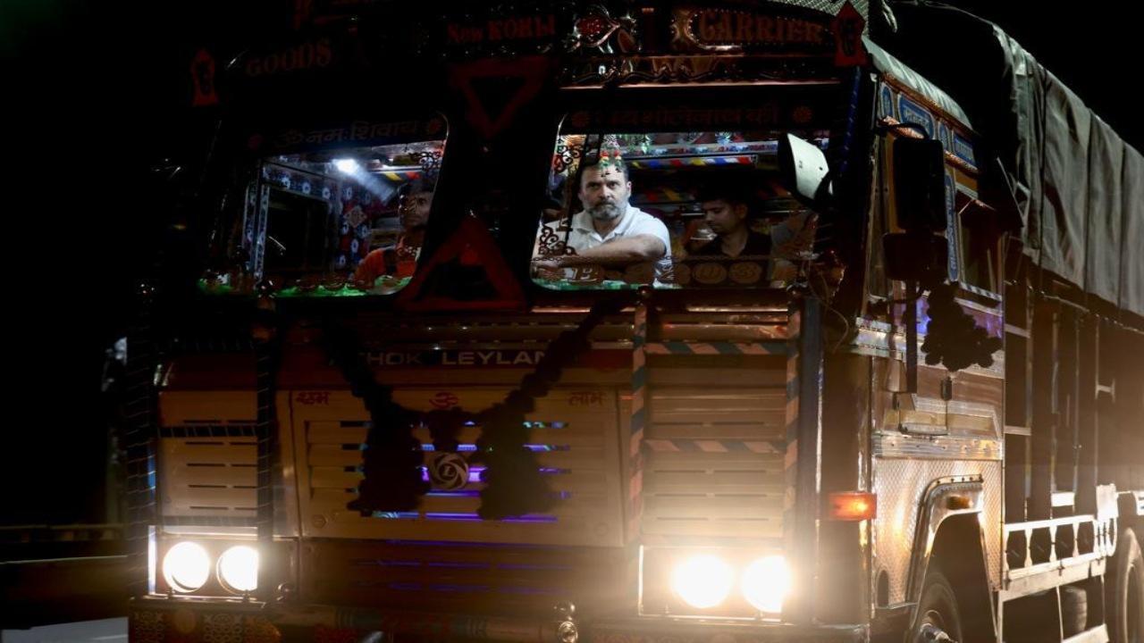 Rahul Gandhi listens to 'Mann Ki Baat' of drivers while on a truck ride from Delhi to Chandigarh