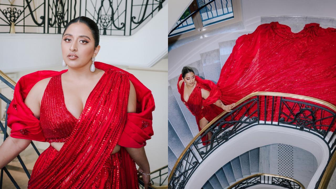 Cannes 2023: Indo-American rapper Raja Kumari stuns in a bright red Manish Malhotra gown