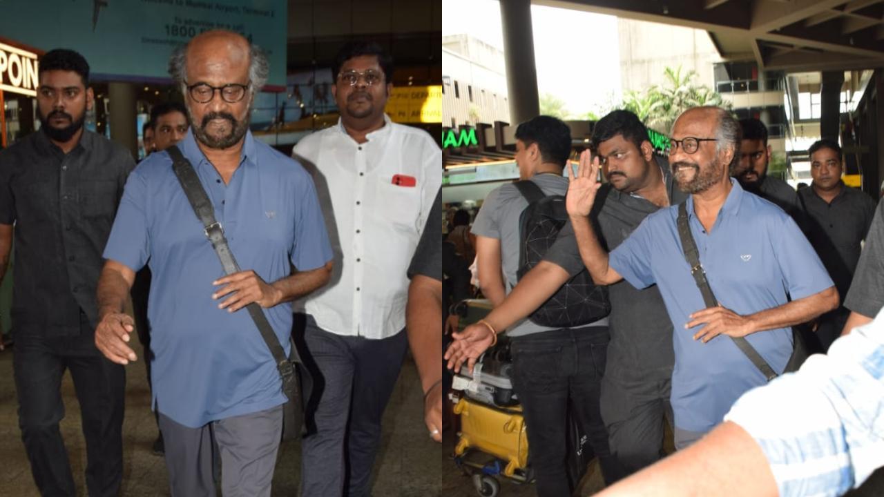 IN PICS: Rajinikanth is all smiles as he arrives in Mumbai