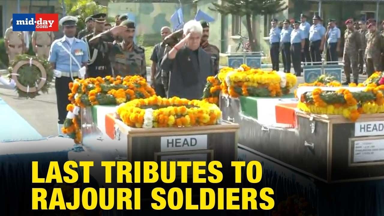 J&K: 5 soldiers lost lives in Rajouri attack, LG Manoj Sinha pays last tribute