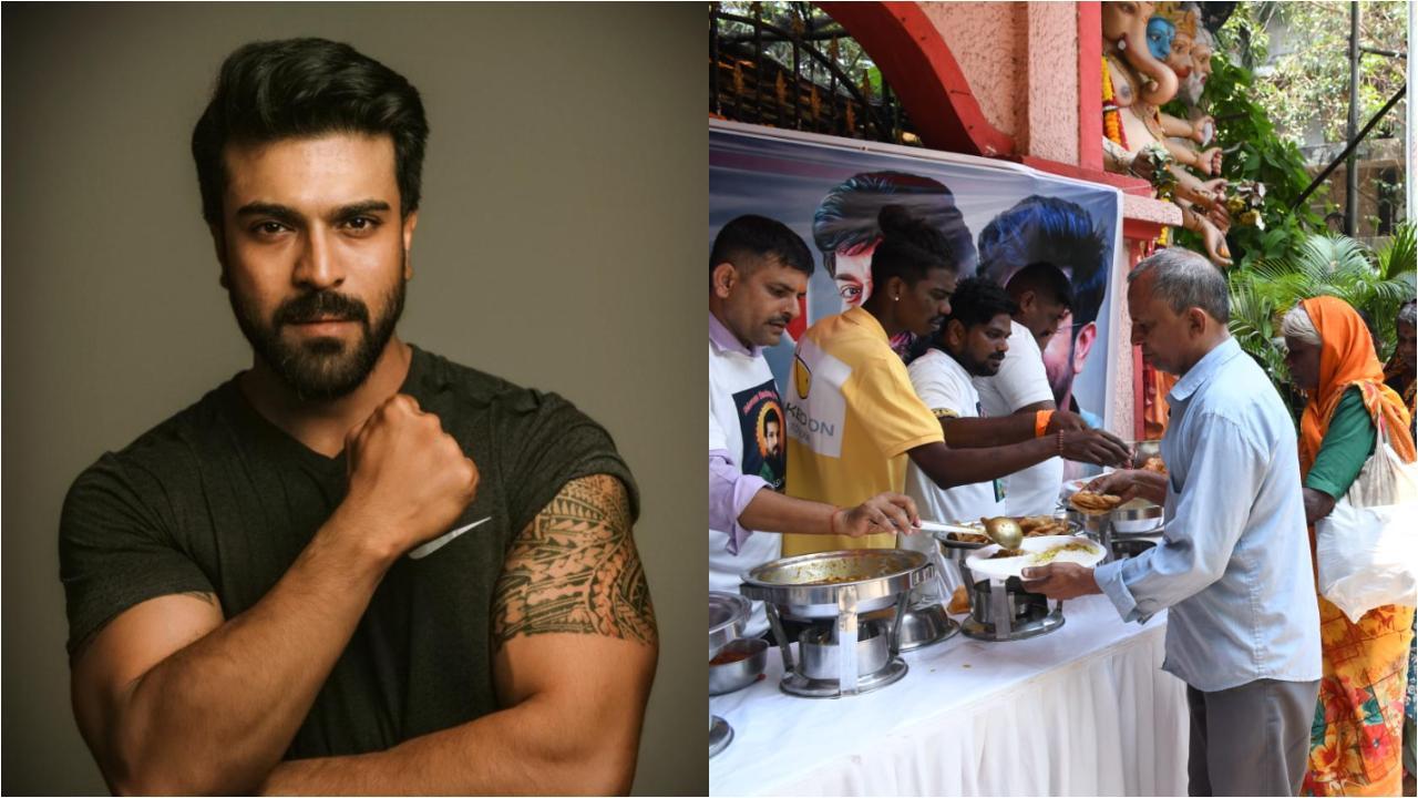 Ram Charan fans come together to distribute buttermilk at temple in Mumbai amid rising temperature