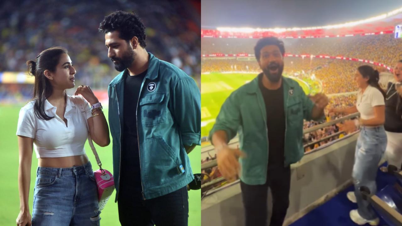 Check Out! Vicky Kaushal, Sara Ali Khan's reaction to Jadeja's match-winning shot at CSK vs GT IPL finals in Ahmedabad