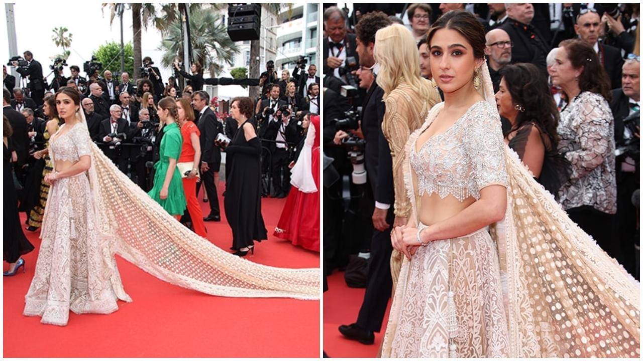 Sara Ali Khan is a true blue Bollywood heroine on the Cannes red carpet in a daz