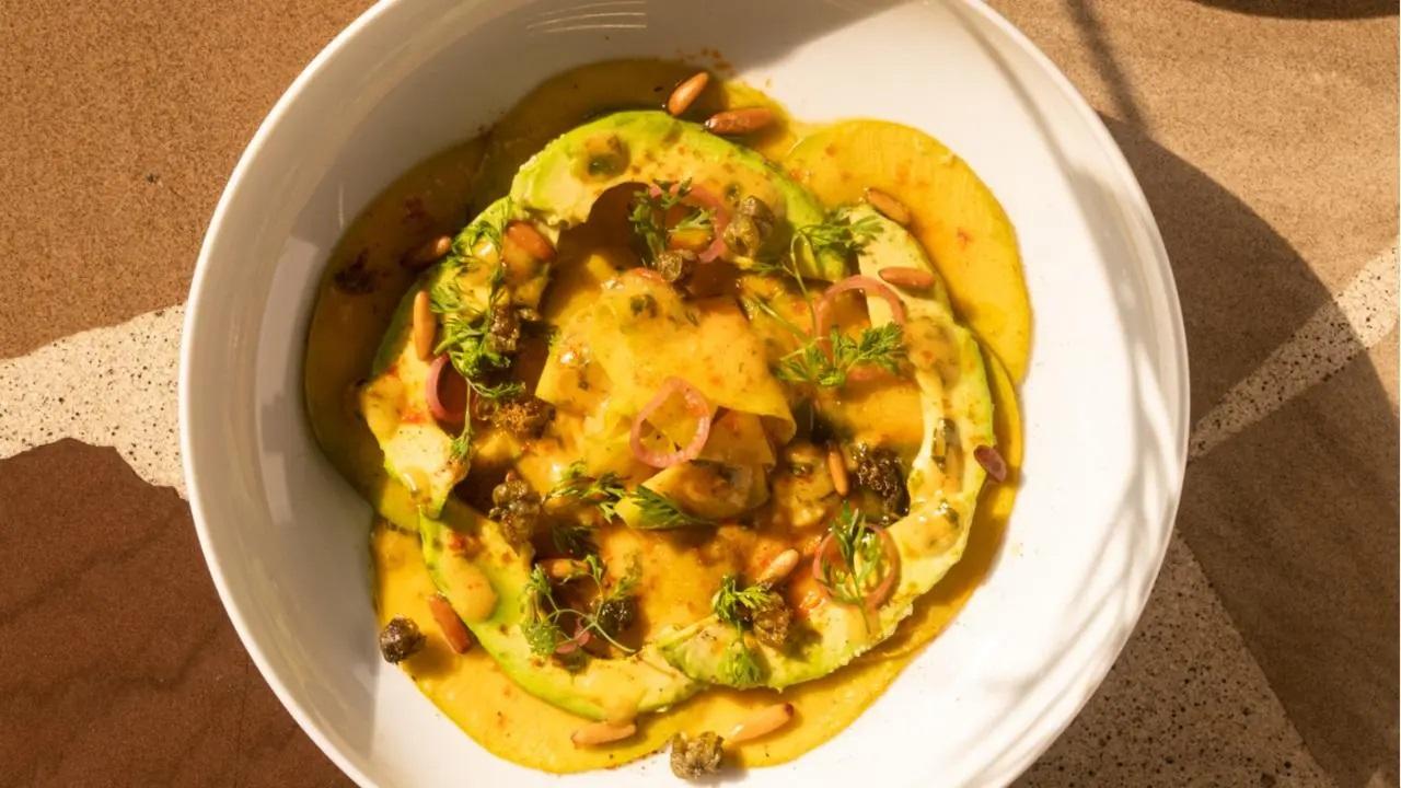 Don't only think Indian because Italian dishes can also be made with mangoes, according to chef Umesh Pawar at Seesaw in Bandra Kurla Complex. Use raw mangoes, garlic, smoked paprika powder, coriander, Hass avocadoes, pickled onions, pine nuts, chimichurri sauce, capers, caster sugar, lemon juice and salt and pepper. Photo Courtesy: Seesaw