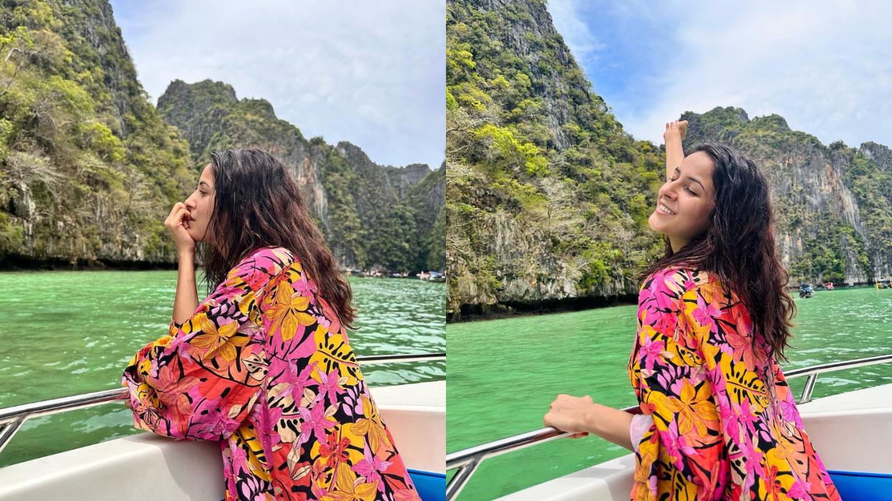 



Shehnaaz is seen travelling in a motor boat, looking far away, lost in her thoughts. She posted the picture with the caption, 