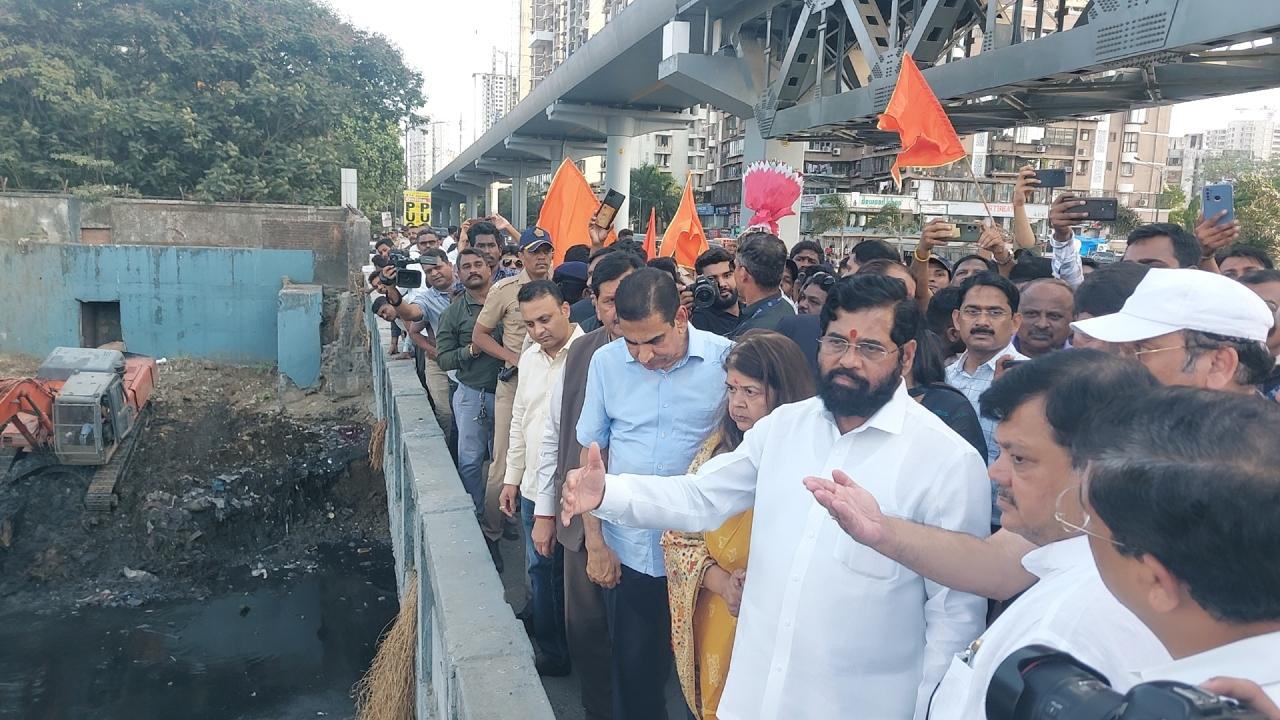 During his visit at Oshiwara in the western suburbs of the city, CM Shinde entered a nullah to inspect the pre-monsoon cleaning works, while at Poisar river in the northern part of the metropolis, he asked civic officials to ensure the waterbody is completely desilted