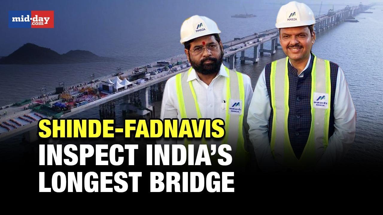 CM Shinde, Dy CM Fadnavis inspect, take test drive on Mumbai Trans Harbour Link