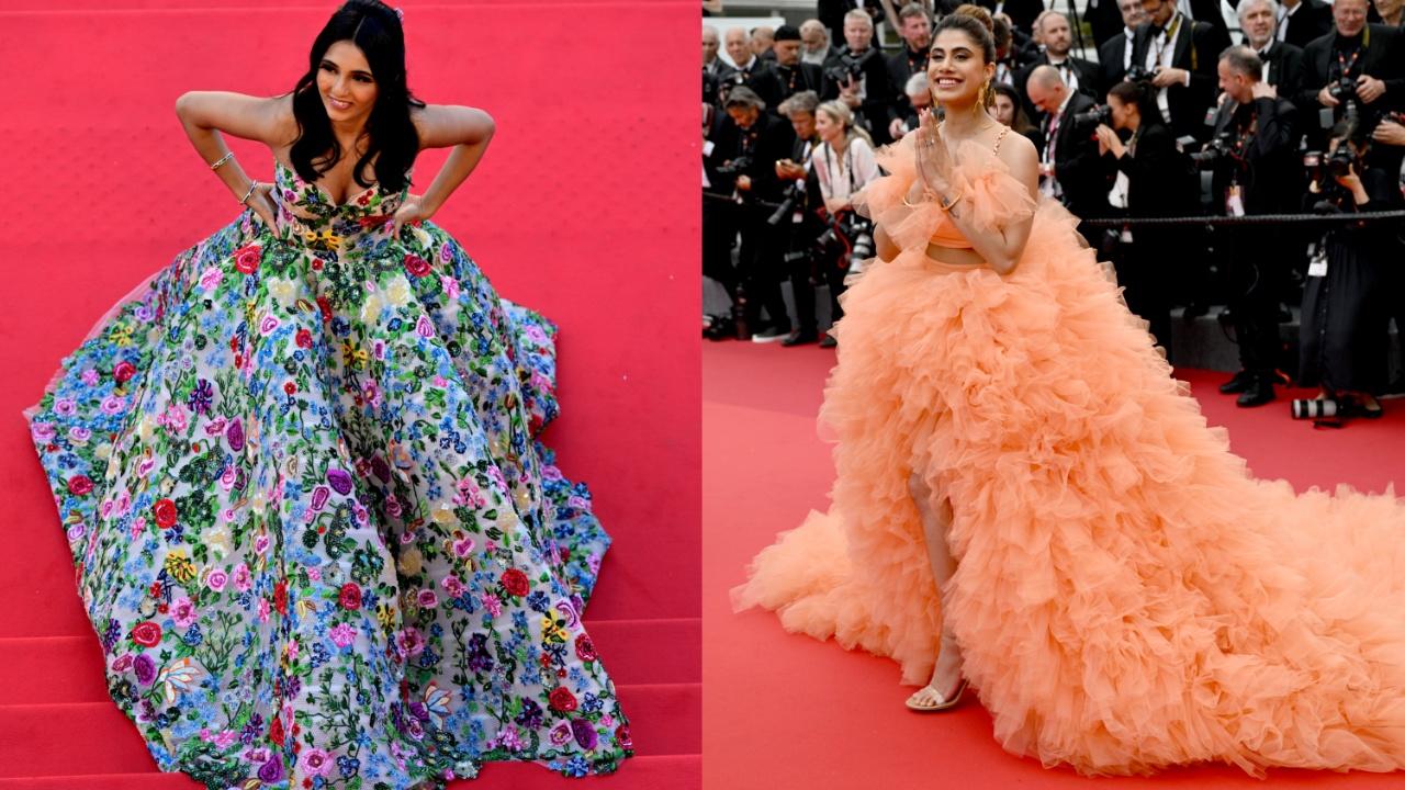 When we say social media fashion influencers have left no stone unturned, we actually mean it. Masoom Minawala (right) and Malvika Sitlani (left) marked their presence at the 75 edition of Cannes 2022 winning the hearts of their followers. Photo Courtesy: AFP