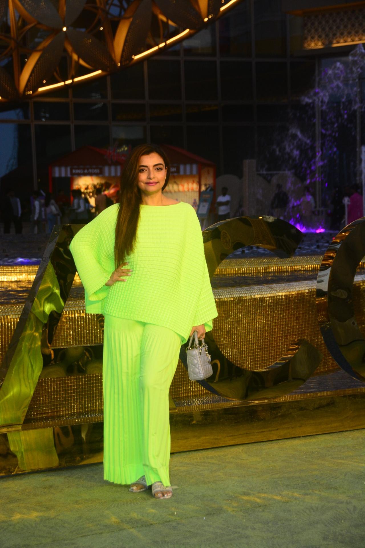 Vaibhavi Merchant was glowing in a neon green outfit. The choreographer had choreographed the opening night event of NMACC last month