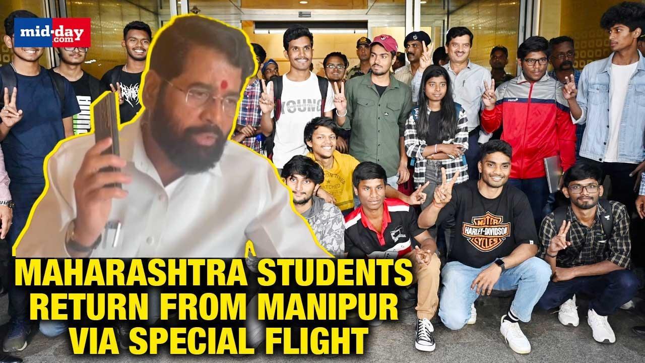 Flight with 25 students from Manipur lands in Mumbai, students thank Maha govt