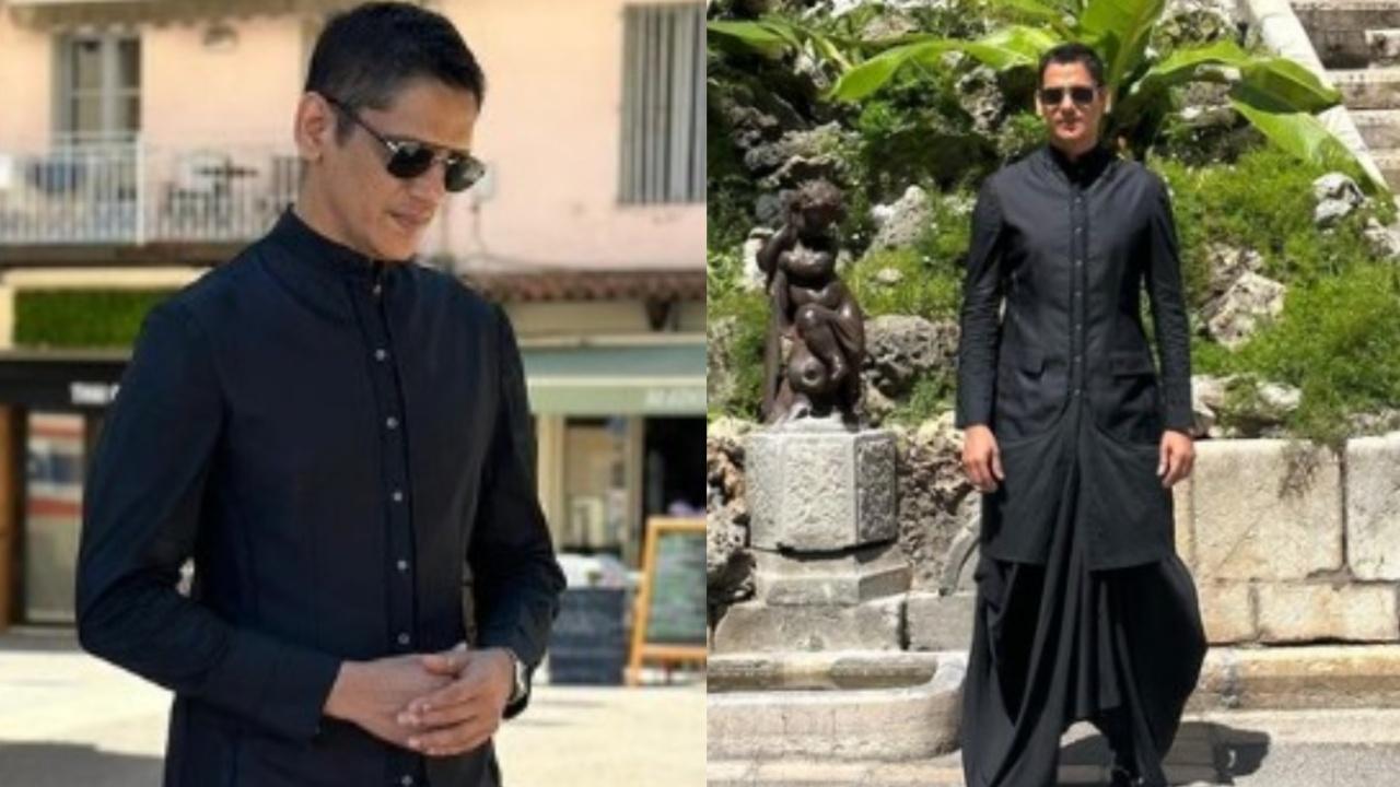 Besides the two red carpet looks, the actor also donned a hybrid kurta and hybrid dhoti trousers by designer Arjun Saluja that was styled by Narang, which was equally stylish. Photo Courtesy: Instagram/Vijay Varma