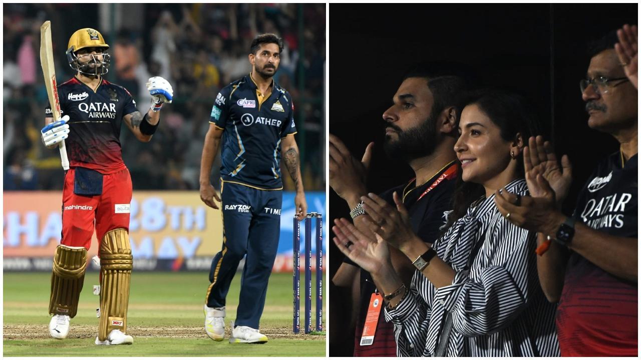 Anushka Sharma cheers for Virat Kohli, sends him a flying kiss as he scores yet another century