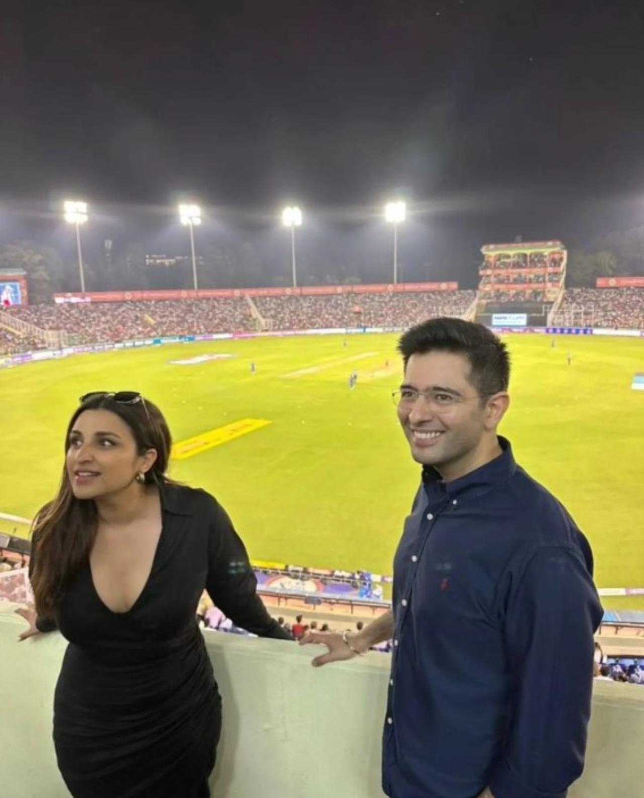 Parineeti Chopra and Raghav Chadha, who are rumoured to tie the knot this year were seen together at the Mohali cricket stadium earlier this week. Read full story here